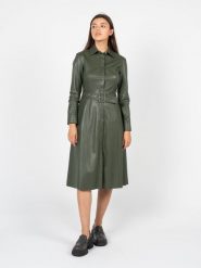 Liu Jo Sukienka | CF2025 E0791 | Kobieta | Khaki. Brązowe sukienki damskie Liu Jo, bez wzorów, z materiału, eleganckie, bez ramiączek. W wyprzedaży za 499.00 zł.