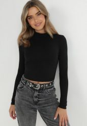 Czarna Bluzka Caprio. Czarne golfy damskie Born2be, l, z jeansu, bez kołnierzyka. Za 29.99 zł.