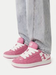 DC Shoes Sneakersy CEOWB-V5-10117K Różowy. Czerwone buty sportowe dziewczęce DC Shoes, ze skóry, bez zapięcia. Za 179.99 zł.
