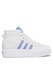 Adidas Sneakersy Nizza Platform Mid FZ6189 Biały. Białe obuwie sportowe damskie Adidas, z materiału, bez zapięcia. Za 249.99 zł.