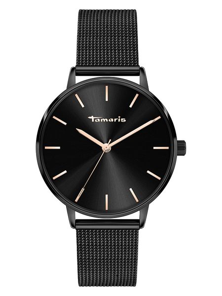 Tamaris Zegarek kwarcowy w kolorze czarnym rozmiar: onesize. Czarne, analogowe zegarki damskie Tamaris, metalowe. Za 232.78 zł.