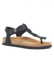 Comfortfusse Skórzane sandały w kolorze czarnym rozmiar: 35. Czarne sandały damskie Comfortfüße, bez wzorów, z materiału, z otwartym noskiem, bez obcasa, bez zapięcia. Za 239.99 zł.