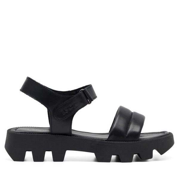 Sandały Lasocki. Czarne sandały damskie Lasocki, bez wzorów, bez obcasa, na płaskiej podeszwie, bez zapięcia. Za 149.99 zł.