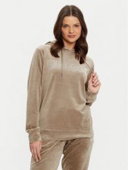 Guess Bluza V4RQ25 KBXI2 Brązowy Regular Fit. Brązowe bluzy damskie Guess, s, z aplikacjami, z syntetyku, bez kaptura. Za 209.99 zł.