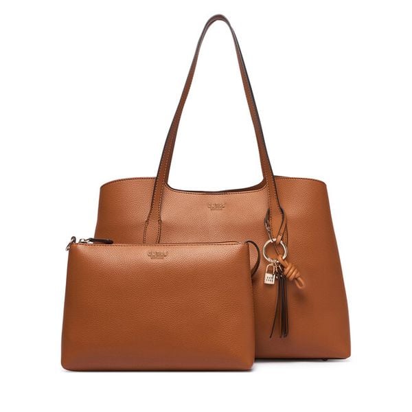Torebka Guess. Brązowe shopper bag Guess, bez dodatków. Za 634.99 zł.