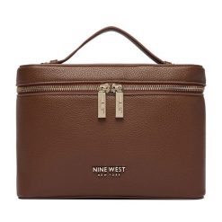 Kosmetyczka Nine West. Brązowe kosmetyczki damskie Nine West, bez wzorów. Za 99.99 zł.
