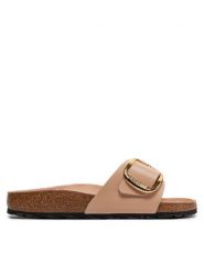 Birkenstock Klapki Madrid 1026496 Beżowy. Brązowe klapki damskie Birkenstock, bez wzorów, ze skóry, bez obcasa, bez zapięcia. Za 629.99 zł.