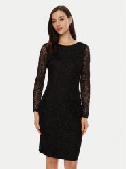 Tatuum Sukienka koktajlowa Noemi T2424.196B Czarny Slim Fit. Czarne sukienki damskie TATUUM, bez wzorów, z syntetyku, wizytowe, bez ramiączek. Za 309.99 zł.