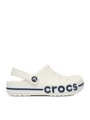 Crocs Klapki C-Bayaband Clog 205089-126 Biały. Białe klapki damskie Crocs, bez wzorów, z tworzywa sztucznego, bez obcasa, bez zapięcia. Za 229.99 zł.
