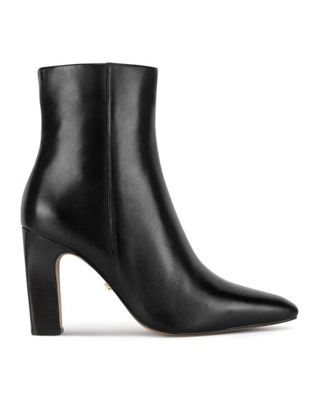 Gino Rossi Botki MIYA-116047 Czarny. Czarne botki damskie Gino Rossi, ze skóry, bez obcasa, na słupku, bez zapięcia. Za 399.99 zł.