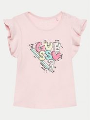 Guess T-Shirt A4GI02 K6YW4 Różowy Regular Fit. Czerwone koszulki i t-shirty dziewczęce Guess, z aplikacjami, z bawełny, bez kołnierzyka, bez ramiączek. Za 139.99 zł.