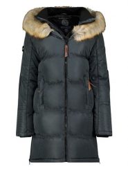 Geographical Norway Płaszcz pikowany w kolorze ciemnoszarym rozmiar: M. Czarne płaszcze damskie Geographical Norway, m, bez wzorów, z tkaniny, bez kaptura. Za 425.06 zł.