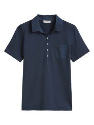 Marc O´Polo Koszulka polo w kolorze granatowym rozmiar: XS. Niebieskie bluzki damskie xs, bez wzorów, z bawełny, bez kołnierzyka, bez ramiączek. Za 127.35 zł.