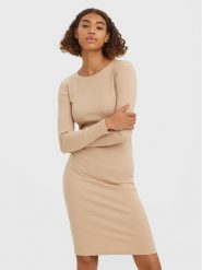 Vero Moda Sukienka codzienna Lavender 10270478 Beżowy Regular Fit. Brązowe sukienki damskie Vero Moda, bez wzorów, z bawełny, bez ramiączek. Za 139.99 zł.