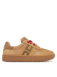 Elisabetta Franchi Sneakersy F1A9-E0655-0071 Beżowy ciemny. Brązowe buty sportowe dziewczęce Elisabetta Franchi, ze skóry, bez zapięcia. Za 774.99 zł.
