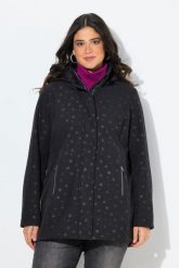 Damskie Kurtka softshell HYPRAR wodoodporna kaptur rozcięcie u dołu. Fioletowe kurtki damskie Ulla Popken, plus size, bez wzorów, z elastanu, z kapturem. Za 599.99 zł.