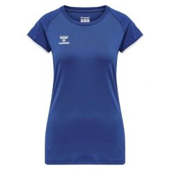Koszulka damska Hummel hmlhmlCORE volley stretch. Niebieskie koszulki damskie Hummel, xl, bez wzorów, bez kołnierzyka, bez ramiączek. Za 152.00 zł.