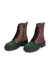 Anna Morellini Skórzane botki "Simoldo" w kolorze zielonym ze wzorem rozmiar: 38. Zielone botki damskie Anna Morellini, bez obcasa, bez zapięcia. Za 346.99 zł.