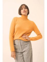 Just Cashmere Kaszmirowy sweter "Ava" w kolorze żółtym rozmiar: L. Żółte golfy damskie Just Cashmere, l, z kaszmiru, bez kołnierzyka. Za 347.99 zł.