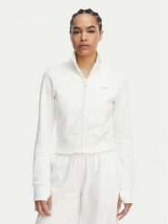 Tommy Jeans Bluza Metallic Logo DW0DW22580 Biały Slim Fit. Białe bluzy damskie Tommy Jeans, l, bez wzorów, z bawełny, bez kaptura. Za 489.99 zł.