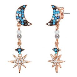 Lulu & Jane Półksiężyc/gwiazda Mosiadz Zdobienie kryształkami Swarovski® Perła (synt.) Kolczyki 1 ct Damski. Białe kolczyki damskie Lulu & Jane, z perłą, pozłacane, na sztyftcie. Za 469.99 zł.