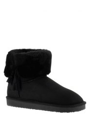 ISLAND BOOT Botki zimowe "Cinnamon" w kolorze czarnym rozmiar: 37. Czarne botki damskie Island Boot, na zimę, z materiału, bez obcasa, na platformie, bez zapięcia. Za 145.26 zł.