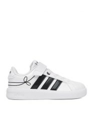 Adidas Sneakersy CEO-GRAND COURT 3.0 EL C KH8835 Biały. Białe buty sportowe dziewczęce Adidas, ze skóry, bez zapięcia. Za 169.99 zł.