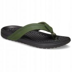 Japonki Dla Dorosłych Crocs Yukon Vista II LR Flip. Czarne klapki damskie Crocs, bez wzorów, z materiału, bez obcasa, bez zapięcia. Za 239.99 zł.
