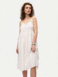 Vero Moda Sukienka letnia Vera 10326447 Biały Regular Fit. Białe sukienki damskie Vero Moda, bez wzorów, z bawełny, bez ramiączek. Za 119.99 zł.