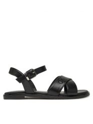Calvin Klein Jeans Sandały V3A2-82041-1013 S Czarny. Czarne sandały dziewczęce Calvin Klein Jeans, z jeansu, bez obcasa, bez zapięcia. Za 199.99 zł.