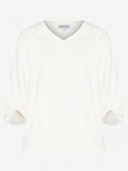 More & More Bluzka w kolorze kremowym rozmiar: 44. Brązowe bluzki damskie More & More, bez wzorów, bez kołnierzyka, bez ramiączek. Za 178.37 zł.