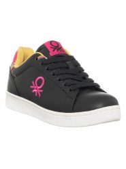 Benetton Sneakersy w kolorze czarno-różowym rozmiar: 35. Czarne obuwie sportowe damskie Benetton, bez zapięcia. Za 193.45 zł.
