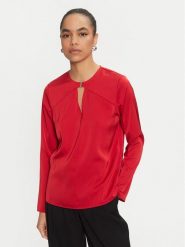 Calvin Klein Bluzka K20K207650 Czerwony Regular Fit. Czerwone bluzki damskie Calvin Klein, bez wzorów, z syntetyku, bez kołnierzyka, bez ramiączek. Za 409.99 zł.