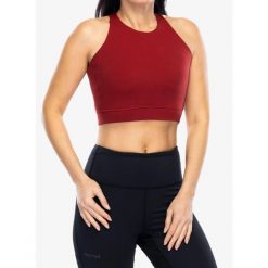 Biustonosz sportowy Smartwool Active Crop Bra. Czerwone biustonosze sportowe damskie Smartwool, bez wzorów. Za 213.99 zł.