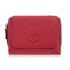 Portfel damski skórzany czerwony duży w orientacji poziomej z RFID Paolo Peruzzi SL-07-RD. Czerwone portfele damskie PAOLO PERUZZI, bez wzorów, ze skóry. Za 89.00 zł.