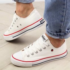 Białe tekstylne trampki damskie Lee Cooper 0875l. Białe trampki damskie Lee Cooper, bez wzorów, z tkaniny, bez zapięcia. Za 129.98 zł.