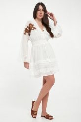 Sukienka mini z ramii ERMANNO FIRENZE. Sukienki damskie Ermanno Firenze, bez wzorów, bez ramiączek. Za 2,879.00 zł.