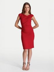 Swing Sukienka koktajlowa 5AI16700 Czerwony Slim Fit. Czerwone sukienki damskie Swing, bez wzorów, z syntetyku, wizytowe, bez ramiączek. Za 489.99 zł.