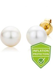 Revoni Złote kolczyki-wkrętki z perłami słodkowodnymi rozmiar: onesize. Białe kolczyki damskie Revoni, z perłą, złote. Za 347.99 zł.