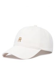 Tommy Hilfiger Czapka z daszkiem AW0AW18917 Biały. Białe czapki z daszkiem damskie Tommy Hilfiger, bez wzorów, z bawełny. Za 209.99 zł.