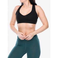 Biustonosz termoaktywny Sensor Merino DF Bra. Czarne biustonosze sportowe damskie Sensor, bez wzorów. Za 114.99 zł.