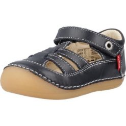 Sandały KICKERS SUSHY Niebieski. Niebieskie sandały damskie Kickers, bez wzorów, ze skóry, bez obcasa, bez zapięcia. Za 238.15 zł.