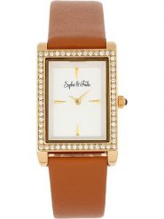 Sophie & Freda Zegarek kwarcowy "Wilmington" w kolorze złoto-jasnobrązowo-białym rozmiar: onesize. Brązowe, analogowe zegarki damskie Sophie & Freda, metalowe. Za 260.99 zł.