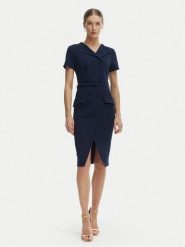 Rinascimento Sukienka koktajlowa CFC0127893003 Granatowy Slim Fit. Niebieskie sukienki damskie Rinascimento, bez wzorów, z syntetyku, wizytowe, bez ramiączek. Za 699.99 zł.