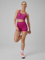 4F Legginsy krótkie treningowe damskie - różowe M. Czerwone legginsy damskie 4F, m, bez wzorów, z podwyższonym stanem. Za 79.99 zł.