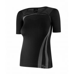 Koszulka damska z krótkim rękawem Brubeck INSPIRATION. Czarne koszulki damskie Brubeck, uniwersalny, bez wzorów, z elastanu, bez kołnierzyka, bez ramiączek. W wyprzedaży za 59.49 zł.