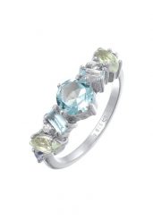 Elli PREMIUM Damski klasyk z topazem, kamieniem księżycowym i ametystem w pozłacanym srebrze próby 925 Sterling Silver Pierścionki 1 ct. Szare pierścionki damskie Elli PREMIUM, z ametystem, pozłacane. Za 268.99 zł.