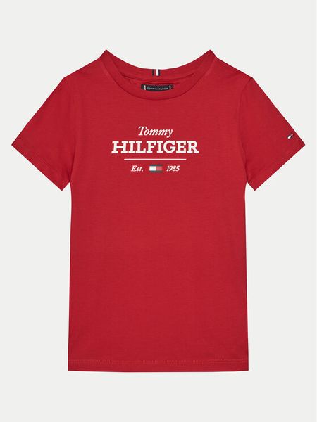 Tommy Hilfiger T-Shirt KB0KB09356 S Czerwony Regular Fit. Czerwone t-shirty i koszulki chłopięce Tommy Hilfiger, bez wzorów, z bawełny, bez kołnierzyka, bez ramiączek. Za 59.99 zł.