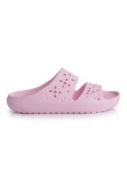 Crocs Klapki Classic Floral Cutout Sandal 210966 Różowy. Czerwone klapki damskie Crocs, bez wzorów, z tworzywa sztucznego, bez obcasa, bez zapięcia. Za 139.99 zł.