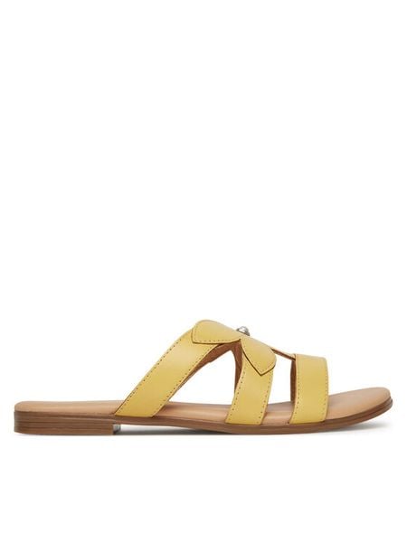 Lasocki Klapki RST-ARENA-69 Żółty. Żółte klapki damskie Lasocki, bez wzorów, ze skóry, bez obcasa, bez zapięcia. Za 129.99 zł.